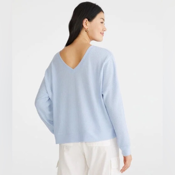 Aeropostale Long Sleeve Wear 2 Ways Cozy Waffle Tee Large Blue - Picture 5 of 9